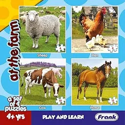 Frank Animal Puzzles for Kids - at The Farm - Set of 4 Jigsaw Puzzles for Kids for Age 4 Years Old and Above - Educational and Fun Kids Puzzle-image-24