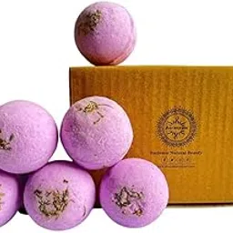 Aaranyam Enchanting Lavender Bath Bombs with Real Buds – 6-Pack (75g Each) | Moisturizing, Aromatic Spa Escape for Ultimate Rejuvenation image 1