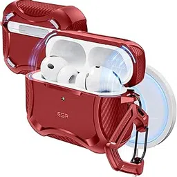 ESR for AirPods Pro 3 Case (2025), Compatible with Airpods Pro 3 (USB-C Cable), Magnetic Lid, MagSafe Ready, Powerful Drop Protection, Cyber Series, Red-picture-10