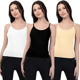 selsia trendy women Selsia Womens Adjustable Strap Cotton Camisole Slip-picture-43