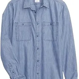gap Men’s Regular Fit Solid Print Full Sleeves Collared Shirt-picture-11