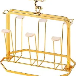 Mug Organizer Luxury 6 Cup Metal Drainer Holder Rack for Office Jars Bottles Cup Holder-picture-31