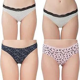 thread sutra Women?s Premium Cotton Panties | Antimicrobial & Breathable | Everyday Comfort with Amazing Fit | Soft Fabric Innerwear for All-Day Freshness & Hygiene | Bikini | Pack of 4 | Multicolour-picture-24