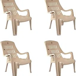 Cello Comfort Sit Set of 4 Chairs (Beige) | Strong and Durable | Easy to Clean | Chair for Living Room, Bed Room, Kitchen, Office Room, Outdoor | 3 Years Warranty-picture-24