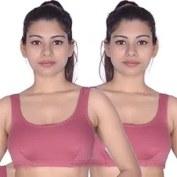 glowbody Women's Cotton Non Padded Wire Free Sports Bra (Pack of 2)-picture-52