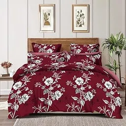 Sitting Style™ Glace Cotton Reversible AC Comforter Set King Size Double Bed with 1 Bedsheet and 2 Pillow Covers Size- 90x100 Inch-Color:Multi(4Pc Comforter Set)-picture-12