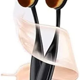 Sloane Oval Makeup Brush Set OF 2 Professional Oval Toothbrush Foundation Contour Concealer Eyeliner Blending Cosmetic Brushes Tool (Black 2 Pc)-image-18