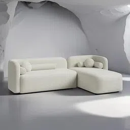 EPIC EVERGREEN ART - Luxury L -Shaped Sofa Four Seater Velvet Fabric Upholstery Curved Backrest with Decorative Pillow Sectional Sofa for Iving Room, Bedroom.-image-10