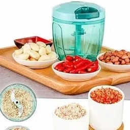 A V Certified Jumbo Quick Chopper For Kitchen, 950 ML With 5 Sharp Stainless Steel Blade For Chopping Vegetable And Fruits, Hand Chopper For Chop Onion, Garlic, Ginger (Green)-picture-36