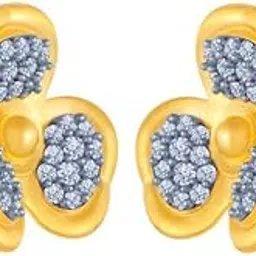 p.c. chandra jewellers 14k (585) Yellow Gold and American Diamond Stud Earrings for Women-picture-53
