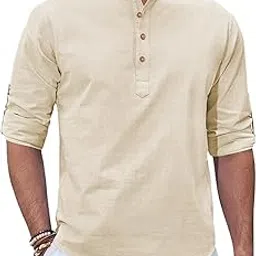vida loca Cotton Blend Solid Casual Slim Fit Mandarin/Chinese Collor Short Kurta for Men (KRTBTN42)-picture-14