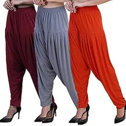 casuals Viscose Patiala Pants with Elastic Waistband for All-Day Comfort Pack of 3-picture-46