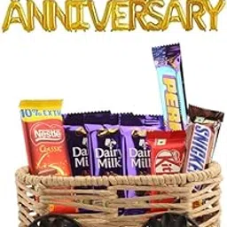 SFU E Com Nestle Pack Chocolate Hamper | Happy Anniversary Foil Ballons Letters With Chocolate Gift Hamper | Anniversary Chocolate Gift Combo | 1383-picture-28