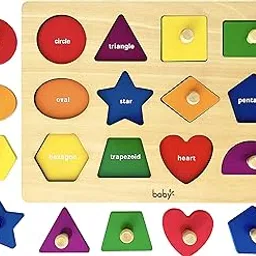 Montessori Toy Shape Peg Puzzles Baby First Puzzle with Knob for Infant Toddler 6-24 Months-picture-15