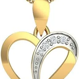 kuberbox 18KT Yellow Gold Dainty Heart Pendant for Women-picture-39