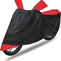 Auto Hub Bike Cover for All Types of Bike Upto 180CC, Dustproof - UV Protection, Mirror Pocket, Windproof, Bike Cover- Black-Red-image-66