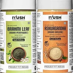IYUSH Herbal Ayurveda Ashwagandha and Brahmi Powder (Pack of 2) - 100gm each-picture-44