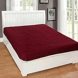 EAlma 100% Waterproof Mattress Protector | Premium Cotton Feel Mattress Bed Cover | Breathable and Hypoallergenic Ultra Soft Fitted Bed Protector | 78X72 Inch, King, Maroon-image-97