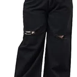 style quotient Women Plus Size Black Wide Leg High Rise Jeans-picture-45