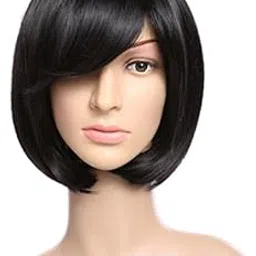 Artifice Natural Women Straight Short Hair Bob Wig Fashion Cosplay + Wig Cap (Natural Black)-picture-28