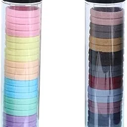 melbees by yellow chimes Hair Rubber Bands for Girls Kids Hair Accessories for Girls Rubberbands Pony Holders 40 Pcs Multicolor Cute Small Ponytail Holders for Girls Kids Teens Toddlers-picture-43