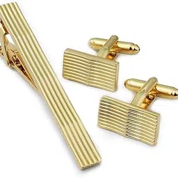 peluche Curves to Kill -G Gold Colored Cufflink and TiePin Set for Men-picture-16