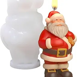 SOFTCREATO Santa Claus Shape Candle Mold | Christmas Silicone Candle Making Mould for Wax, Soap, Resin, and Home Décor (Pack of 1)-image-29