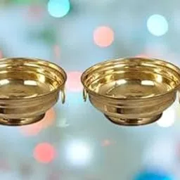 Damurhu Pure Brass Gangalam/Urali/Puja Decoration Bowl 100ml Capacity -Size 0 Set of -2 PCS (Dia ; Height - 5.5, Lenth - 8 cm, Width - 4.5,60 Grams)-image-90