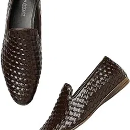 san frissco Leather Basketweave Handcrafted Leather Slip-Ons Regular Styling Cushioned Footbed/Comfortable Fashionable Stylish Flexible for Men-picture-51