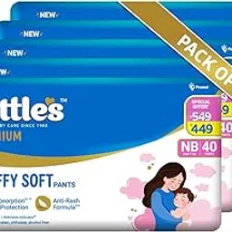 Little's Premium New Born Baby Diaper Pants Style (NB) | Upto 5 kg | 200 Count - Pack of 5 | CottonSoft Baby Diapers with Leakage Guard, Wetness Indicator & 12 Hours Absorption-picture-60