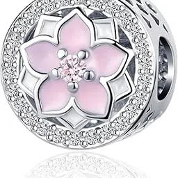sbi jewelry Flower Charm for Bracelets Sparkling Bead Charm Gift for Women Girls Birthday Christmas Mother-picture-15