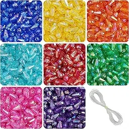 920 Pcs Drop Crystal Beads for Jewellery Making Kit, Multicolour Beads for Bracelet Making Kit, Beading, Beadwork, Crafting, Embroidery, DIY Bead Craft, Pearls for Craft – 12mm*8mm, 240g-picture-15