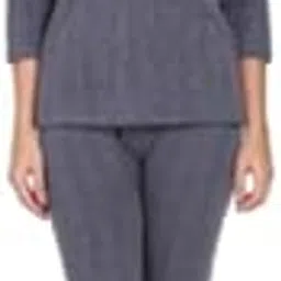 Women's Solid Round Neck Full Sleeves Top and Trouser Thermal Set-picture-47