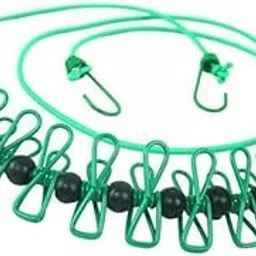 UJEAVETTE 3xStretchy Retractable Elastic Laundry Clothes Line for Hotel Camping Backyard Green-image-43