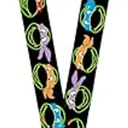 buckle-down Buckle Down Lanyard - 1.0" - Classic TMNT Electric Expressions Black/Mul Accessory, -Multi-Colored, One-Size-picture-50