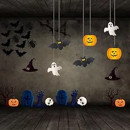 Halloween Theme Dangler And Cutout Decoration Kit (32Pcs) - Material-Cardstock-image-45