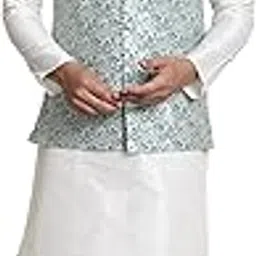 sojanya (Since 1958 Men's Silk Blend Kurta & Pyjama with Nehrujacket-picture-25