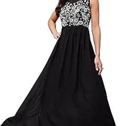 miss chase Women's Boat Neck Sleeveless Solid Embellished Maxi Dress-picture-29