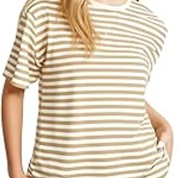 mack jonney Oversized | Loose Fit | Half Sleeves 100% Cotton Round Neck Striped T-Shirt for WOMEN-MACK640651-picture-50