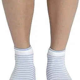 jockey Women's Cotton Low Ankle Socks (Pack of 2)(7480-White/Sky Melange_Free Size)-picture-20