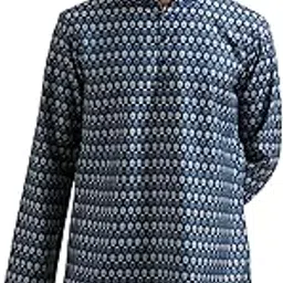 Men's Cotton Blend Digital Print Short Kurta (1pc)-image-86