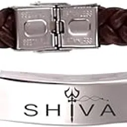 m men style Mahadev Braided Leather Weave Bracelets for Mens Women Magnetic Lock Clasp Genuine Bracelet Wristband Vintage Cuff Jewelry Friendship Couple image 1