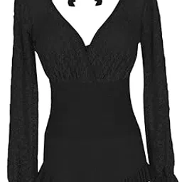 Bathing Suit Lace Bikini Swimsuit Long Sleeve Summer Women Onepiece Swimwear Black L | Womens Clothing | Swimwear-image-39