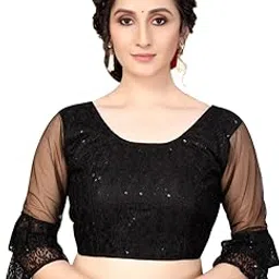 Balaji Enterprise Maroon Colored Net Full Sleeves Padded Blouse-picture-38