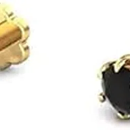 rfj jewels: beauty & style American Diamond Black Colour Stone Studded Gold Plated Ear Stud For Kids Second Stud For Women-picture-47