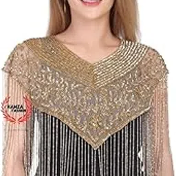 Women's and Girls Net Poncho Capes Shrugs Fully Embrodery-image-72