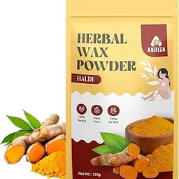 AKRIZA Painless Herbal Wax Powder for Hair Removal - 125g | For Women & Men | Quick & Easy Use on Hands, Legs, Underarms, Bikini & Intimate Areas | No Chemicals, No Irritation, All Skin Types (125 Gm, Haldi)-picture-41