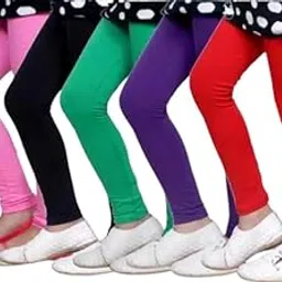 Girls Cotton Non-Transparent Regular Fit Ankle Length Leggings_Pack of 5_Design-5.-picture-39