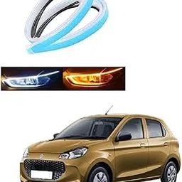 Universal Car Daytime Running Light, Turn Signal Yellow/Amber Indicator Light Lamp (Left & Right) 12V Flexible 60 CM Led Strip DRL Set of 2 Pcs Suitable For Maruti Suzuki Alto K-10 2022-image-18