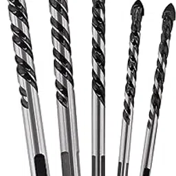 NityaEcommerce 5pcs Carbide Masonry Drill Bit Set, Wall Concrete Drill Bit Set Tile Cement Drill Bits, Triangle Drill Bit Set for Porcelain Glass Plastic Brick Wood Ceramic Pots (1/4-1/2 Inch, Black)-picture-54